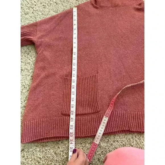 Loft Oversized Turtle Neck with Pockets 3/4 Sleeve Sweater Size S - Picture 8 of 8